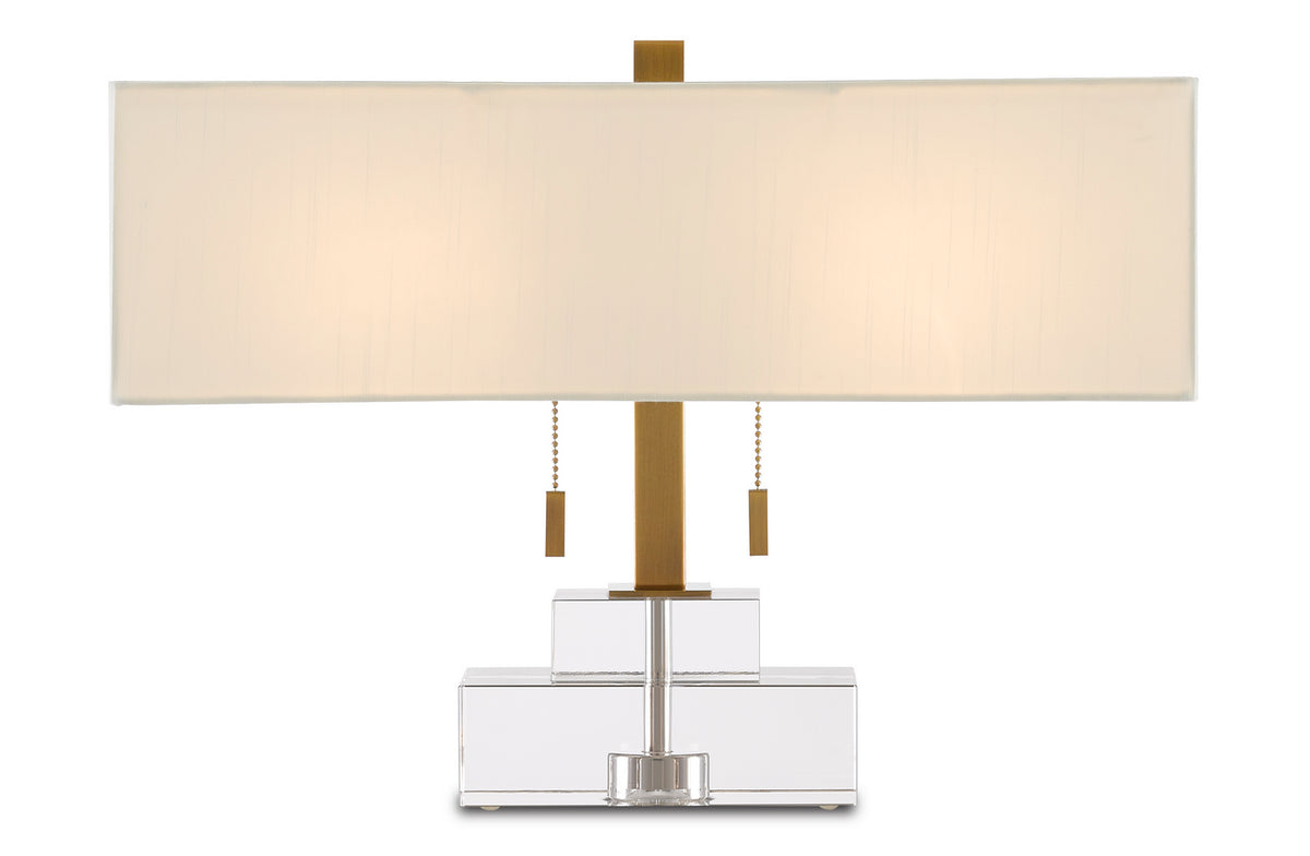 Currey and Company - 6000-0602 - Two Light Table Lamp - Chiara Table Lamp - Clear/Antique Brass