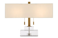 Currey and Company - 6000-0602 - Two Light Table Lamp - Chiara Table Lamp - Clear/Antique Brass