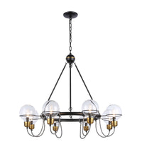 Artcraft - AC11728BK - Eight Light Chandelier - Martina - Black and Brushed Brass