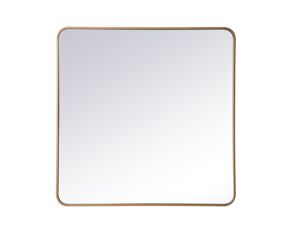 Elegant Lighting MR803636BR Mirror Evermore Brass Design Shop By Shell