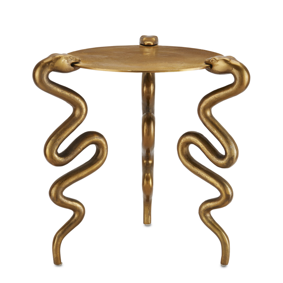 Currey and Company - 4000-0140 - Accent Table - Serpent Brass Accent Table - Antique Brass