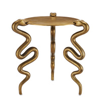 Currey and Company - 4000-0140 - Accent Table - Serpent Brass Accent Table - Antique Brass