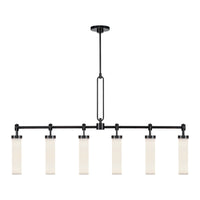 Alora - LP355652UBGO - Six Light Linear Pendant - Wynwood - Urban Bronze/Glossy Opal