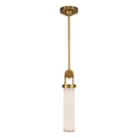 Alora - PD355015VBGO - One Light Pendant - Wynwood - Vintage Brass/Glossy Opal