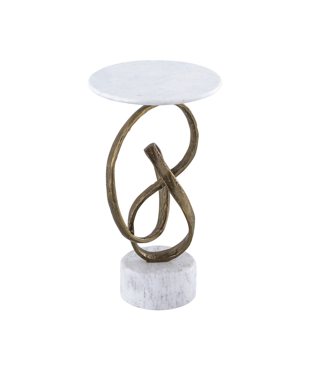 Currey and Company - 4000-0196 - Accent Table - Ruban Accent Table - Antique Brass / Natural