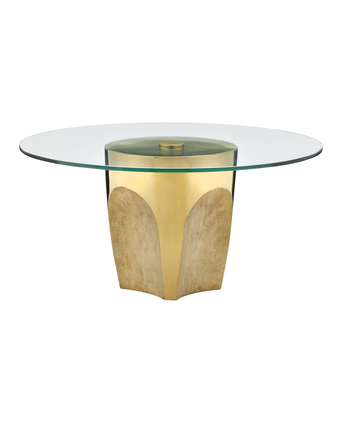 Currey and Company - 4000-0217 - Cocktail Table - Lemy Collection - Polished Brass / Clear