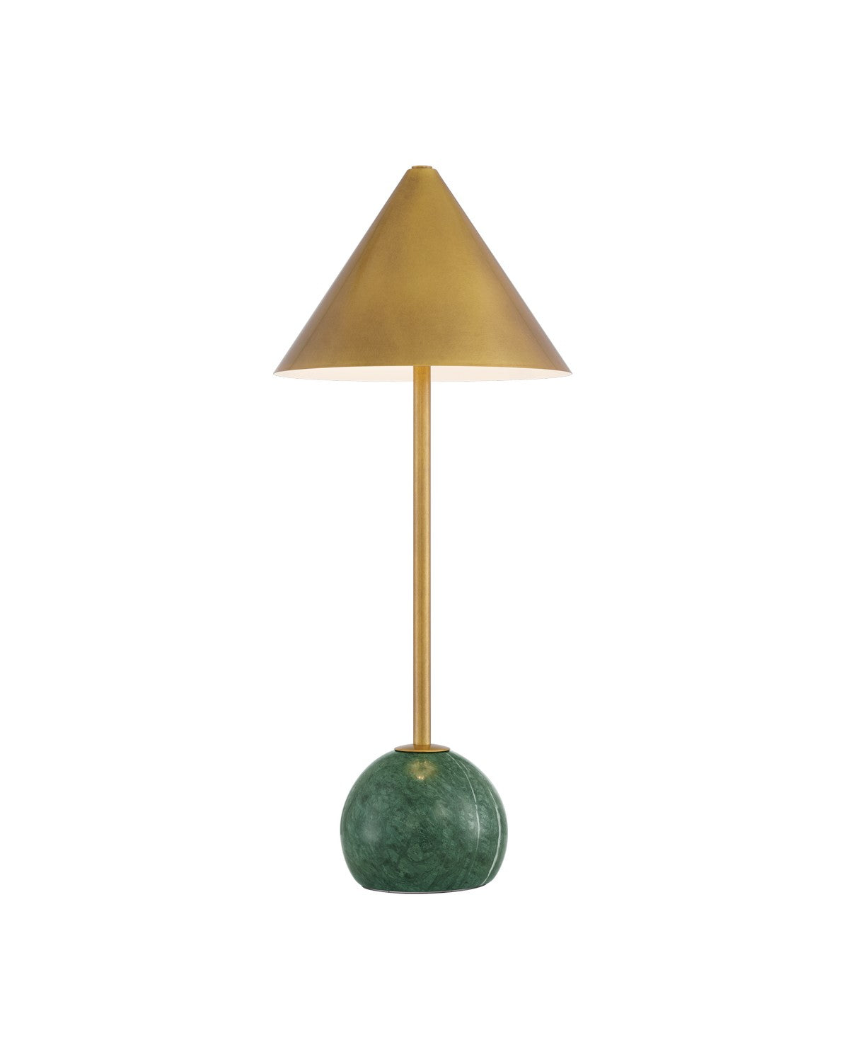 Currey and Company - 6700-0009 - LED Table Lamp - Journey Green & Brass Cordless Table Lamp - Antique Brass / Green