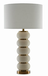Currey and Company - 6000-0276 - One Light Table Lamp - Luko Table Lamp - White Mud/Antique Brass