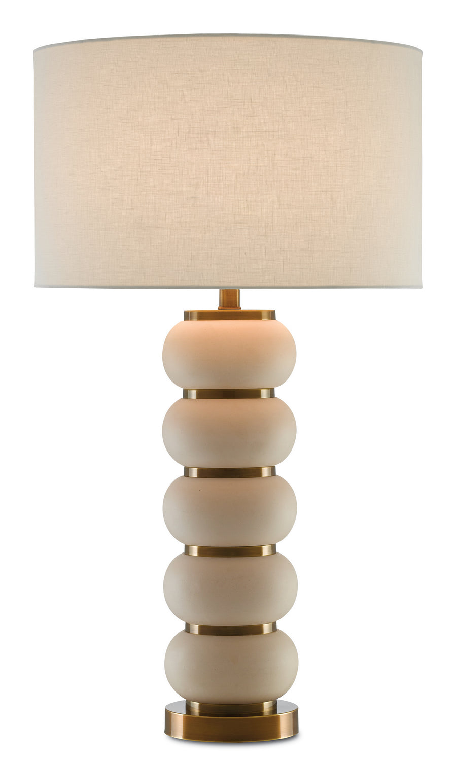 Currey and Company - 6000-0276 - One Light Table Lamp - Luko Table Lamp - White Mud/Antique Brass