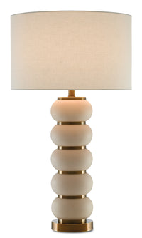 Currey and Company - 6000-0276 - One Light Table Lamp - Luko Table Lamp - White Mud/Antique Brass