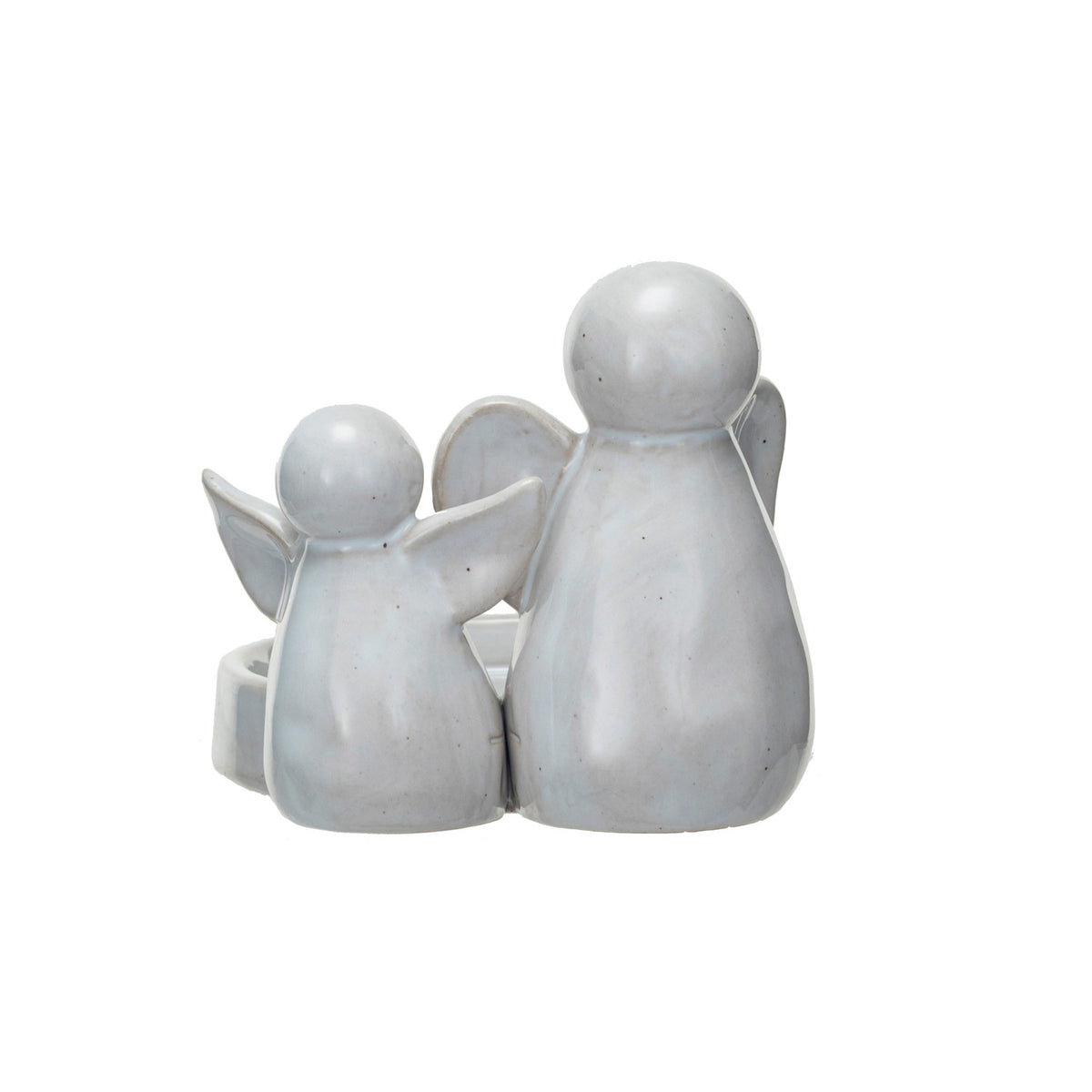Design Shop Stoneware Angel Pillar Holder, White