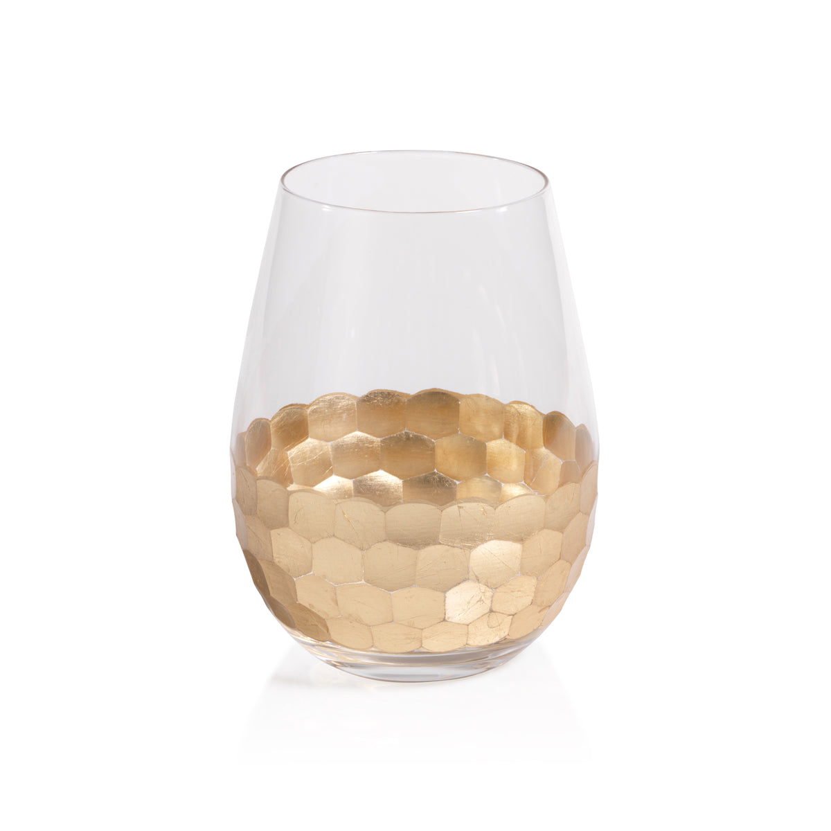Zodax Vitorrio Stemless Gold Wine Glasses, Set of 6