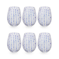 Zodax 5-Inch Tall Mavi Stemless Glass, Set of 6
