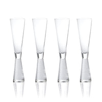 Zodax Livogno Champagne Flutes on Hammered Stem, Set of 4