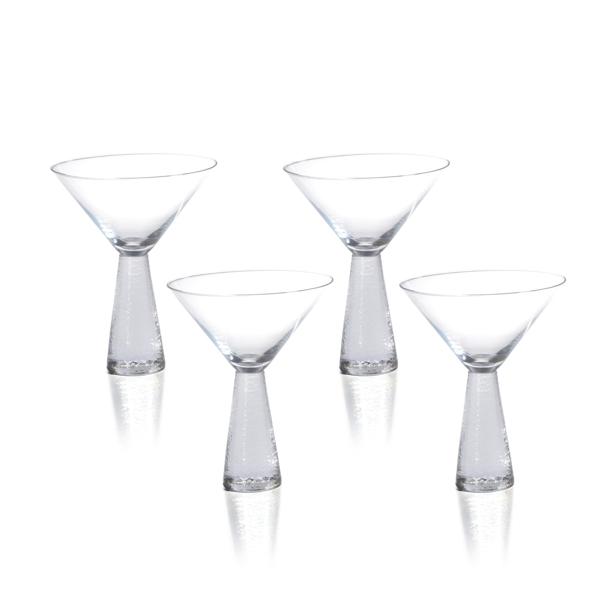 Zodax Livogno Martini Glasses on Hammered Stem, Set of 4