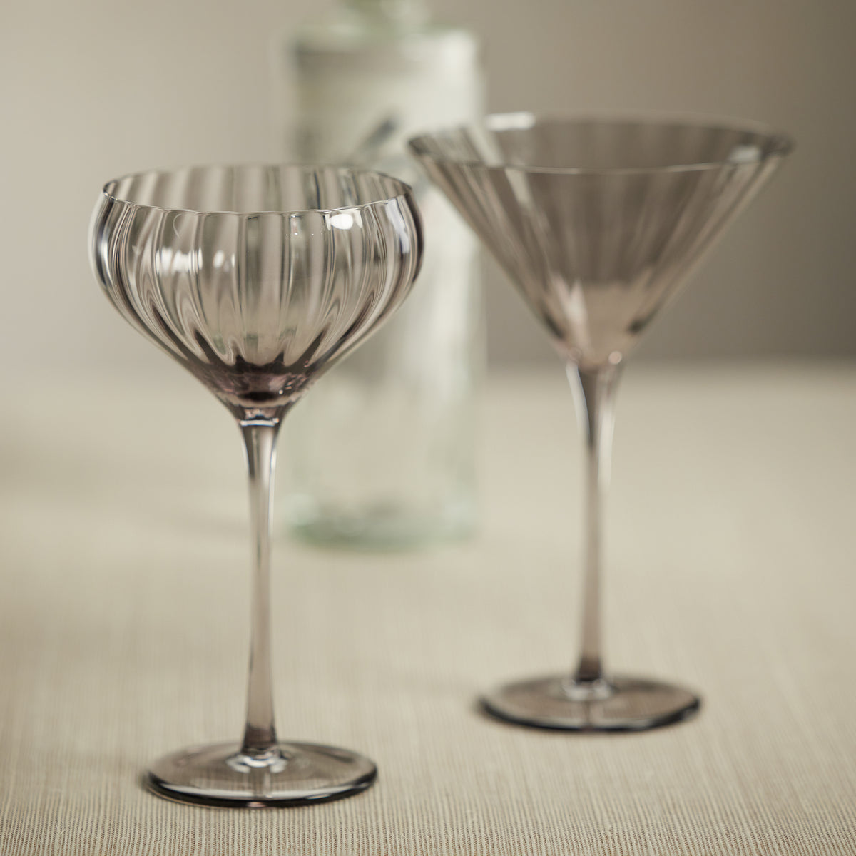 Zodax Malden Optic Martini Glasses, Smoke, Set of 4