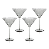 Zodax Malden Optic Martini Glasses, Smoke, Set of 4