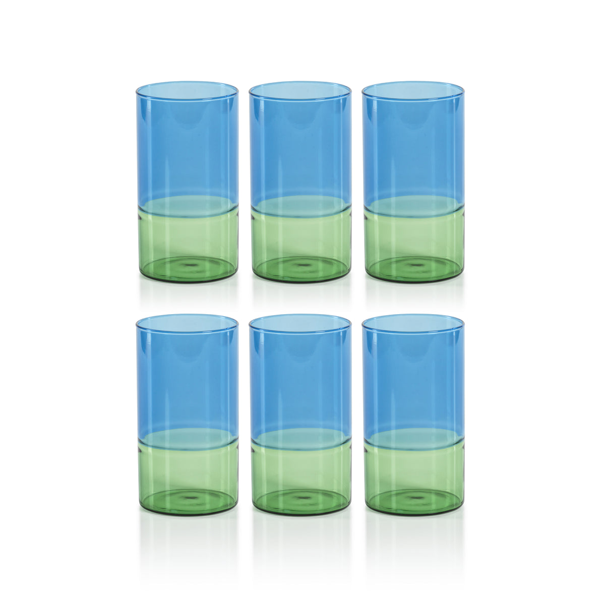 Zodax Renell Two-Toned Highball Glasses, Set of 6