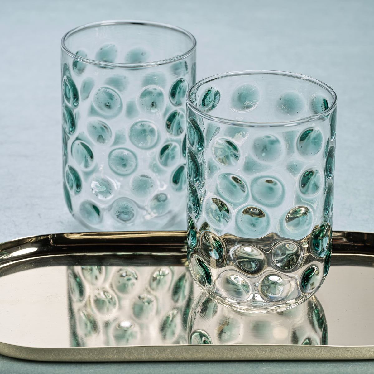 Zodax Abbeville Glass Tumblers, Green, Set of 4