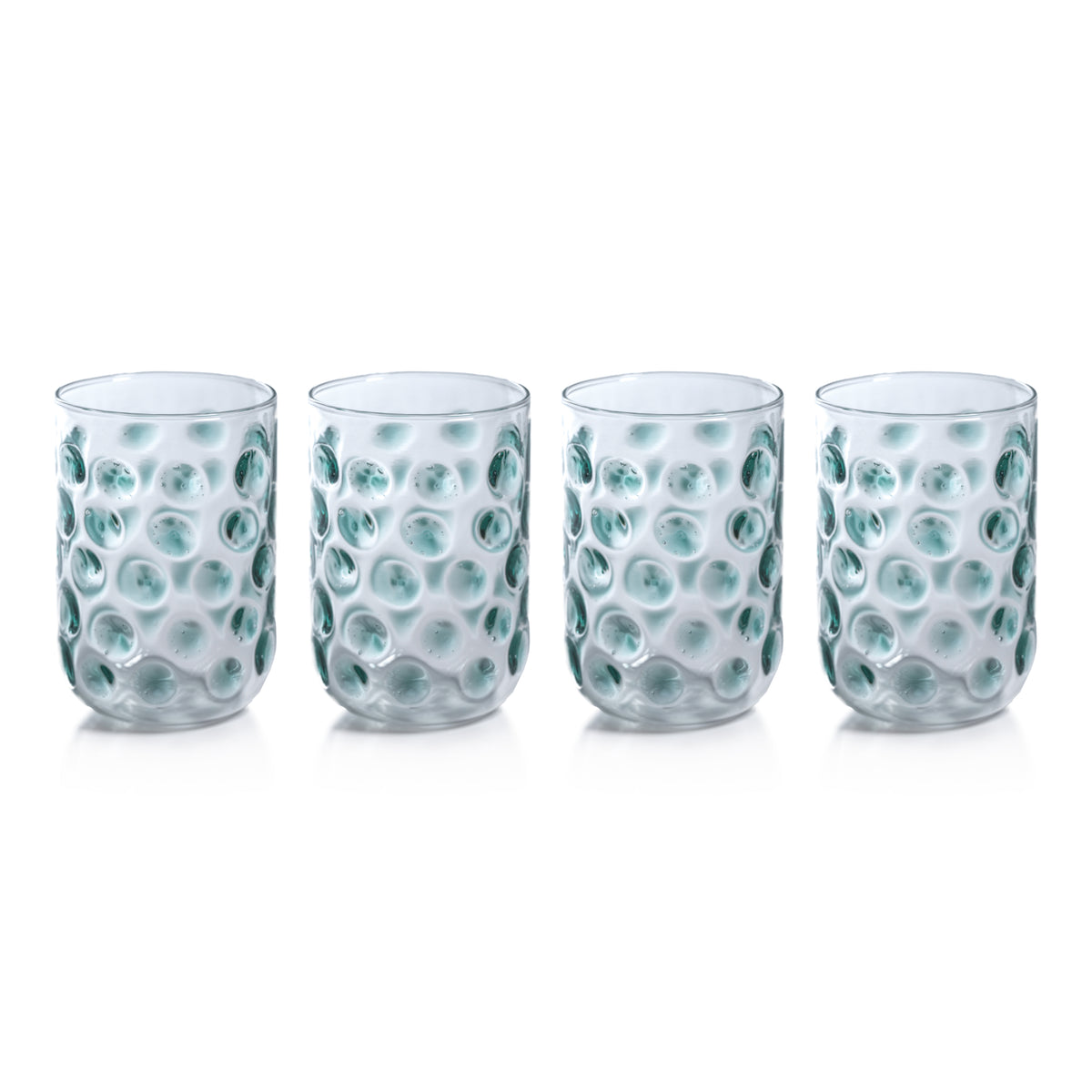 Zodax Abbeville Glass Tumblers, Green, Set of 4