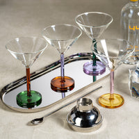 Zodax Vireo 4-Piece Martini Glass Set, Lilac & Amber
