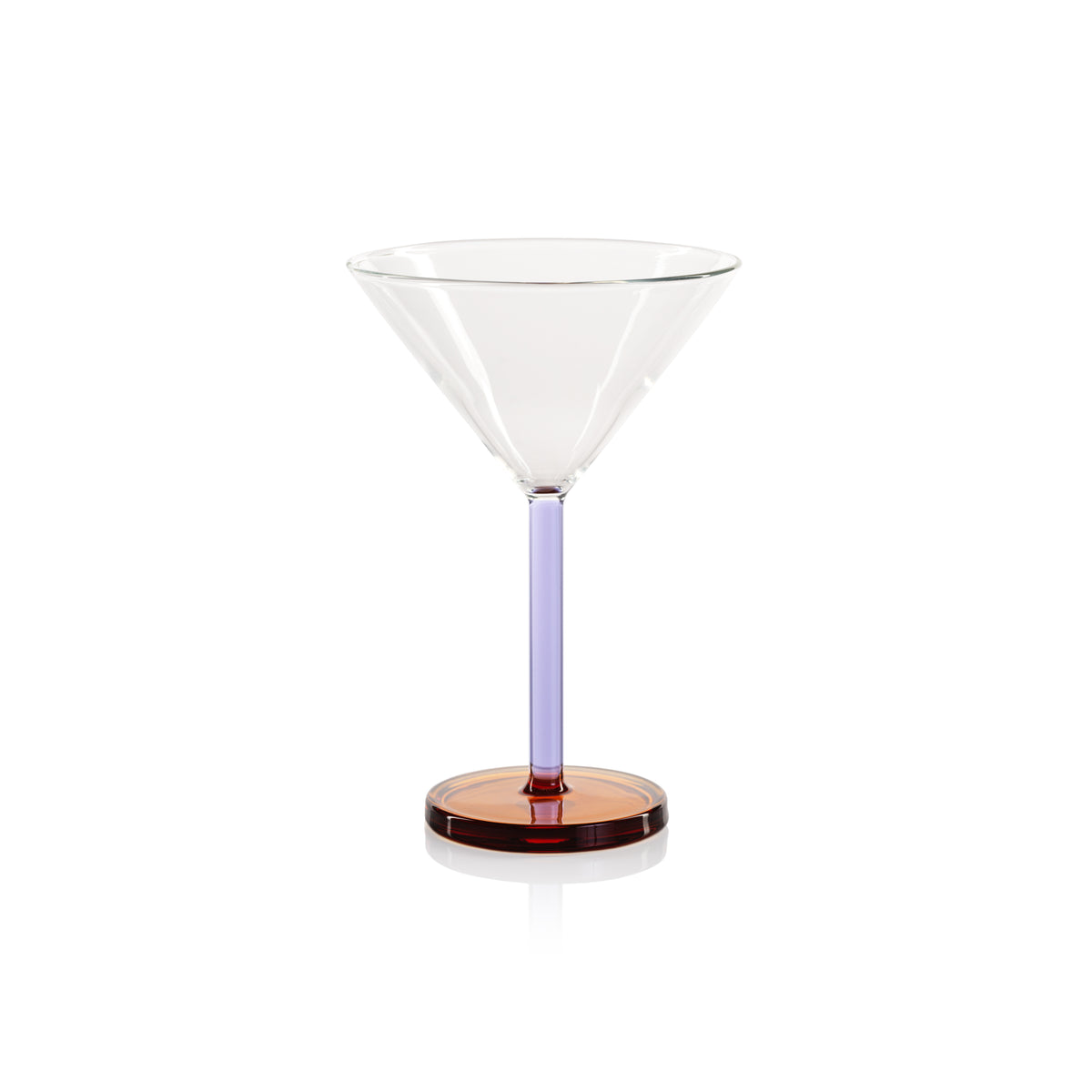 Zodax Vireo 4-Piece Martini Glass Set, Lilac & Amber