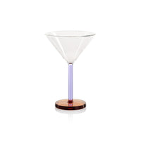 Zodax Vireo 4-Piece Martini Glass Set, Lilac & Amber