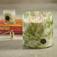 Zodax AG Opal Glass 5-Wick Candle Jar-Sicilian Lemon Bergamot, Clear & Green