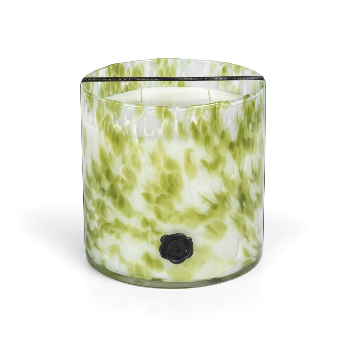 Zodax AG Opal Glass 5-Wick Candle Jar-Sicilian Lemon Bergamot, Clear & Green