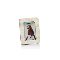 Zodax Cote d'Ivoire Bone Inlay Photo Frame with Rounded Corners, 4" x 6"