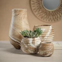 Zodax Bellshill Mango Wood Marbleized Vase, 9" x 16"