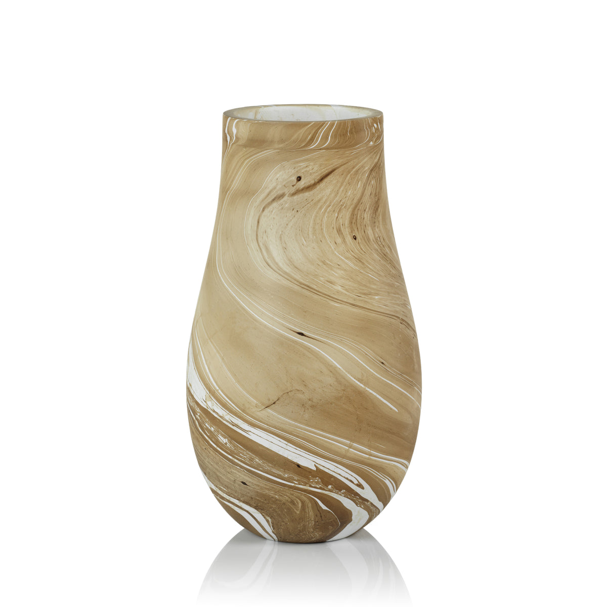 Zodax Bellshill Mango Wood Marbleized Vase, 9" x 16"