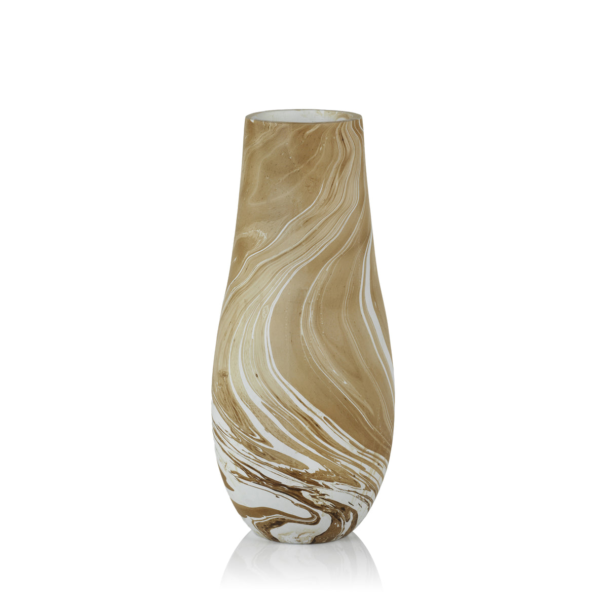 Zodax Bellshill Mango Wood Marbleized Vase, 6" x 14"