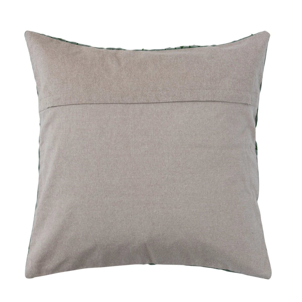 Design Shop Cotton Velvet Embroidered Pillow w/ Hamsa Hand Pattern & Chambray Back, Polyester Fill