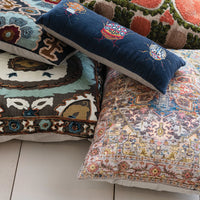 Design Shop 24"L x 16"H Cotton Printed Lumbar Pillow w/ Pattern & Chambray Back