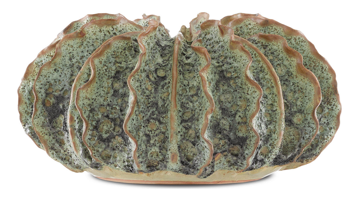 Currey and Company - 1200-0300 - Vase - Sunken Boat Collection - Moss Green