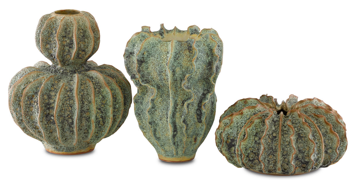 Currey and Company - 1200-0300 - Vase - Sunken Boat Collection - Moss Green