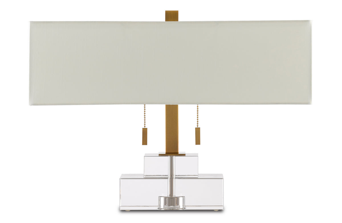 Currey and Company - 6000-0602 - Two Light Table Lamp - Chiara Table Lamp - Clear/Antique Brass