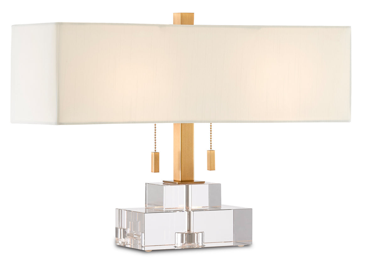 Currey and Company - 6000-0602 - Two Light Table Lamp - Chiara Table Lamp - Clear/Antique Brass