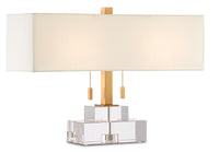 Currey and Company - 6000-0602 - Two Light Table Lamp - Chiara Table Lamp - Clear/Antique Brass