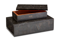 Currey and Company - 1200-0452 - Box Set of 2 - Black Bone Mosaic Box Set of 2 - Black