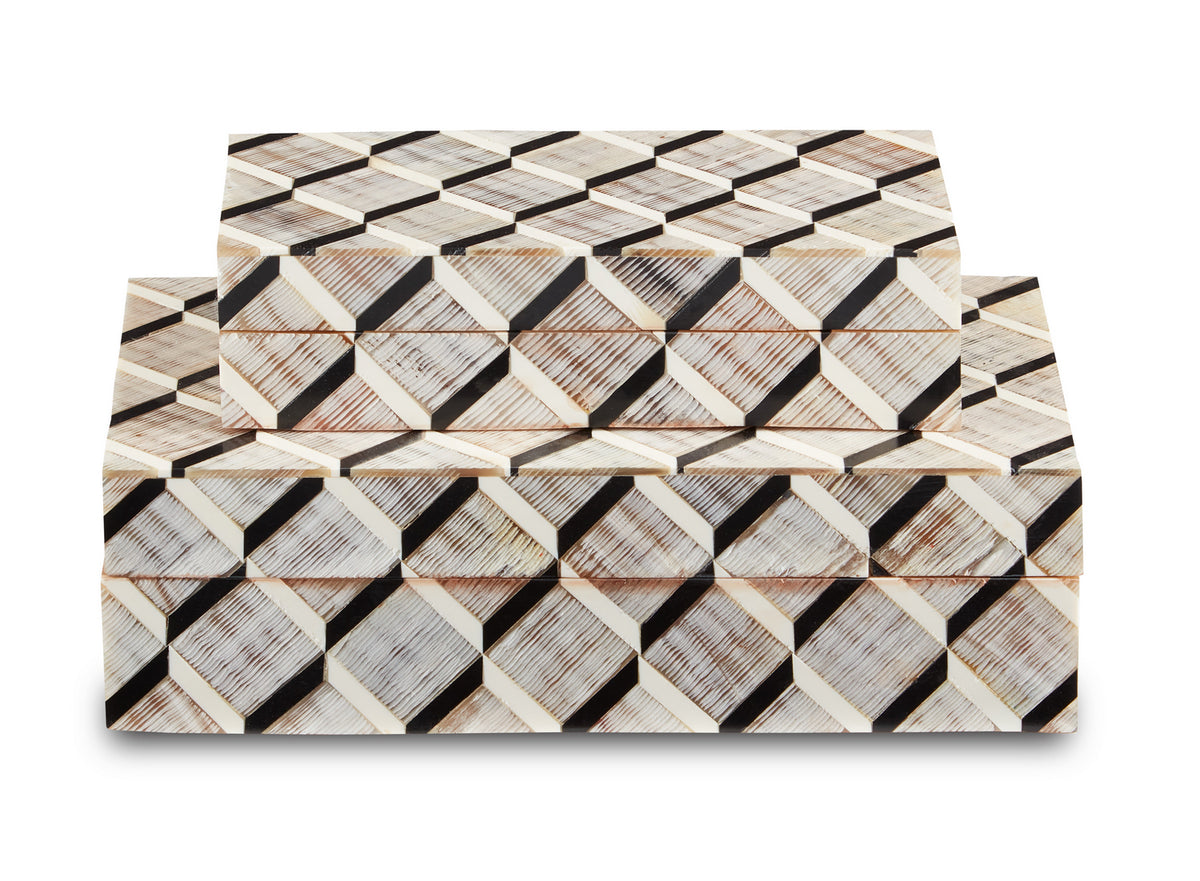 Currey and Company - 1200-0508 - Box - Derian Collection - Black/White/Natural