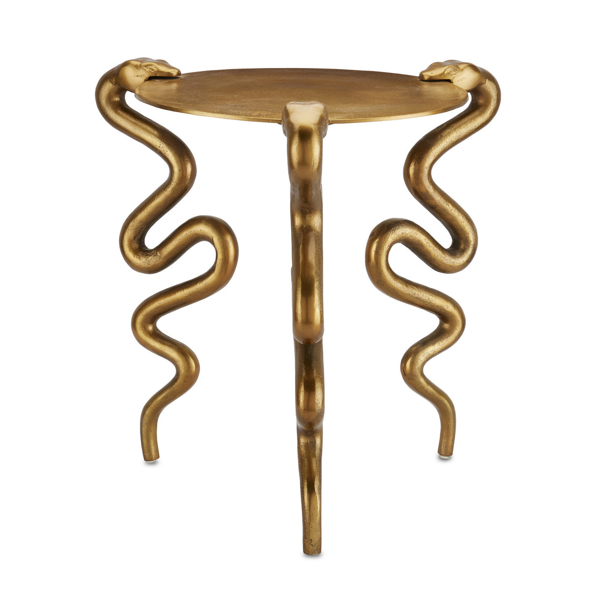 Currey and Company - 4000-0140 - Accent Table - Serpent Brass Accent Table - Antique Brass