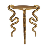 Currey and Company - 4000-0140 - Accent Table - Serpent Brass Accent Table - Antique Brass