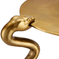 Currey and Company - 4000-0140 - Accent Table - Serpent Brass Accent Table - Antique Brass