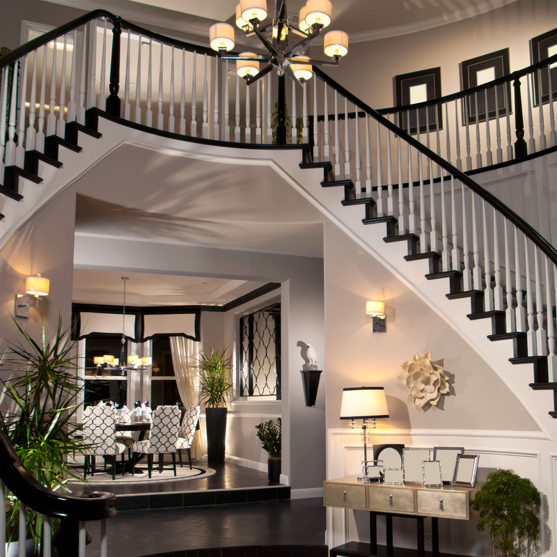 Eclectic style staircase entrance home interior
