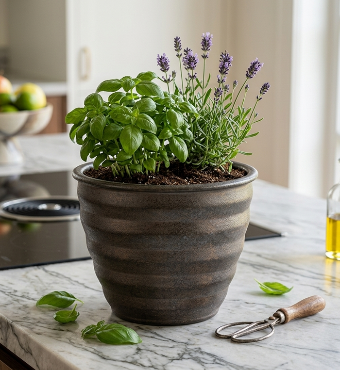 Design Shop Cappuccino Ironstone Woodsdale Planter 10"
