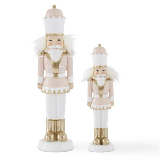 Set of 2 Pink/Gold Resin Soldiers