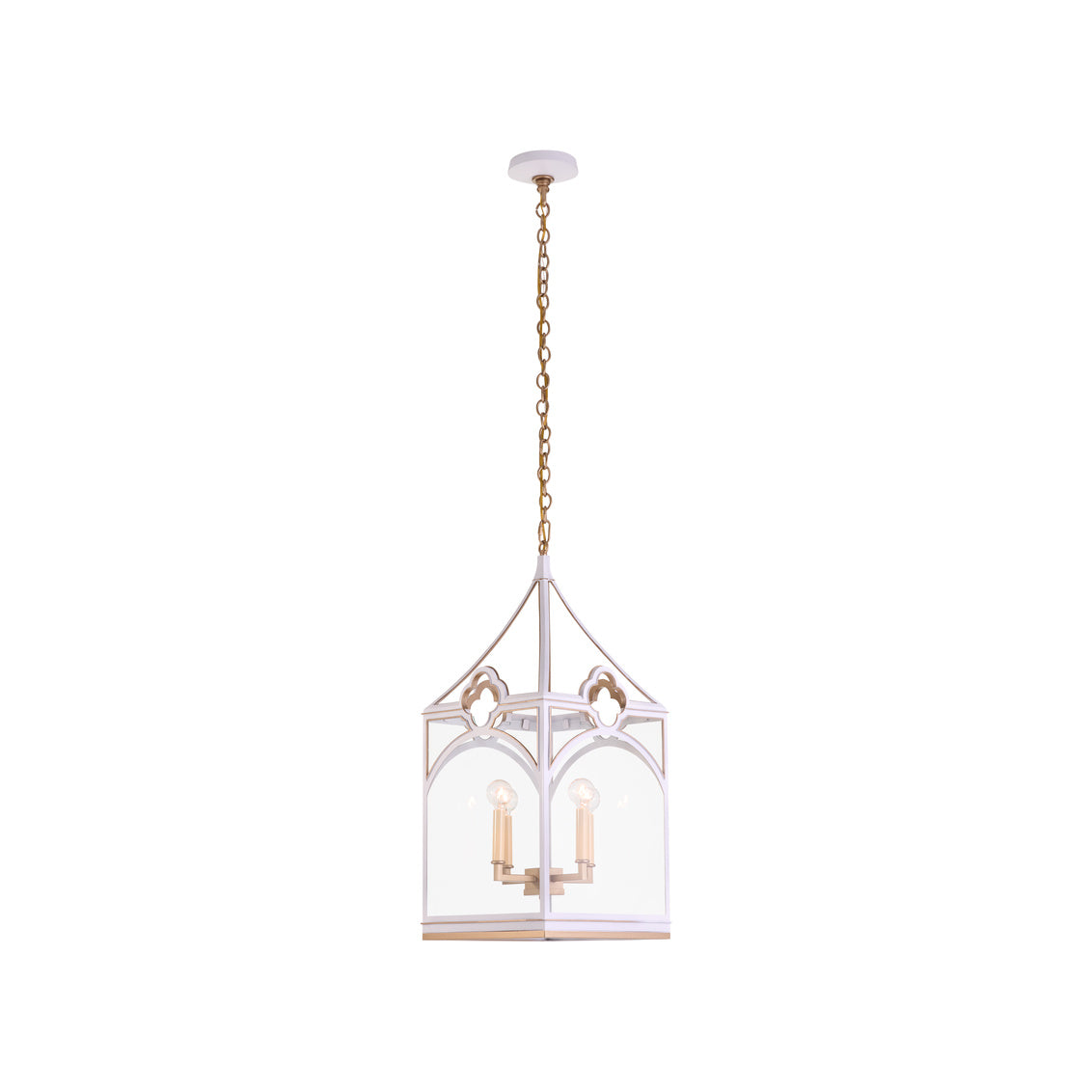 Chelsea House Quatrefoil Lantern - White
