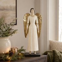 Design Shop Cream Angel with Gold Tin Wings, 31"H